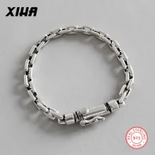 925 пробы серебряные геометрические звенья цепи браслеты для женщин дизайнерские ювелирные изделия роскошные персонализированные женские браслеты