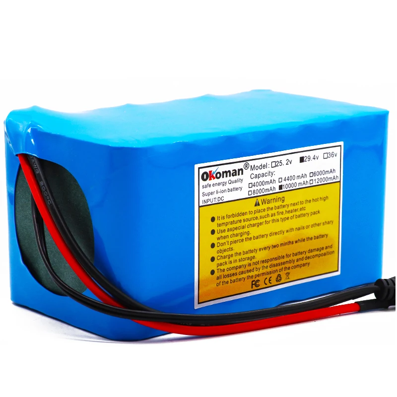 24V 10ah Электрический велосипед литий-ионный аккумулятор 29,4 V 10000mAh 15A BMS 250W 24V 350W 18650 Аккумулятор для инвалидных колясок