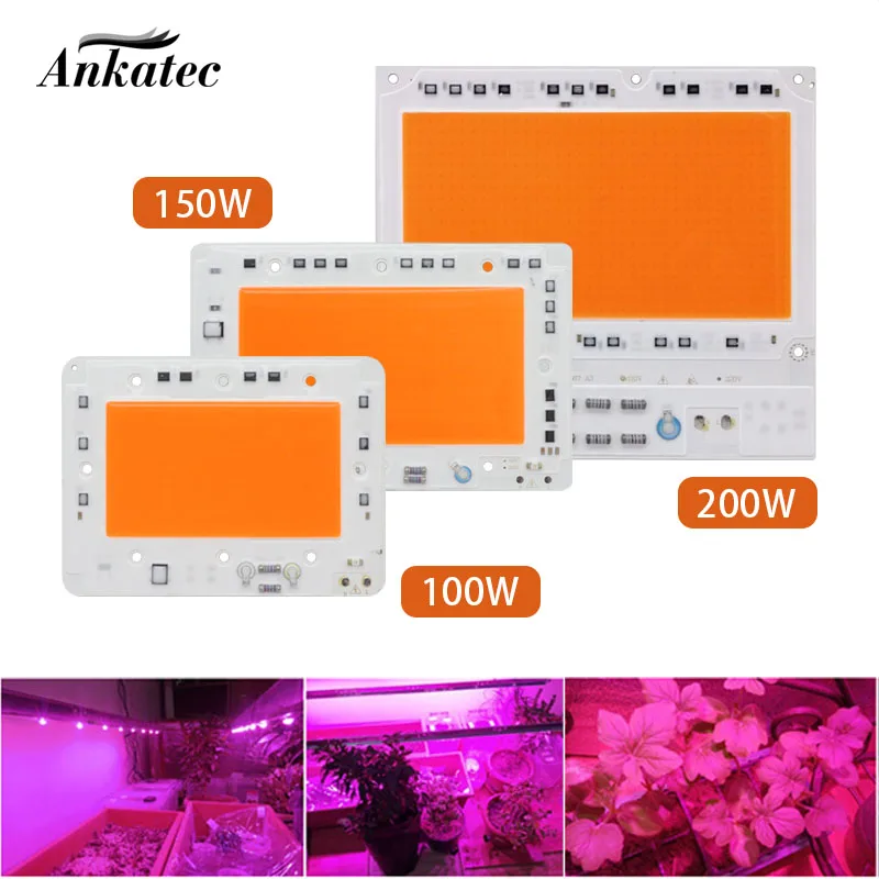 Led cob полный спектр COB чип 100 Вт 150 200 ac110в ac220в светильник вой модуль комнатный