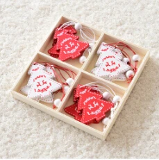 Christmas tree decoration Nordic ins wooden creative Christmas pendant Christmas day snowflake five-pointed star elk - Цвет: E