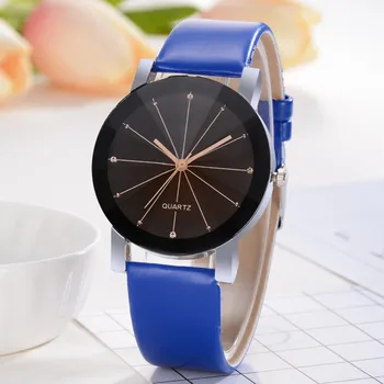 

Women's Fashion Quartz Watch Casual Solid Color Leather Strap Round Dial Quartz Analog Watch Holiday Gift часы женские 50*