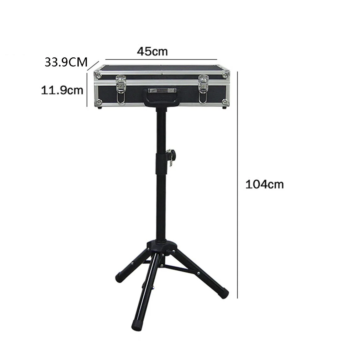 Magician Carrying Case Magic Table Tricks Gimmick Magician Suitcase With Aluminum Tripod Educational Toy For Kid Adult - Black