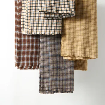 

Literary small plaid scarf new female Korean version of the wild fresh Japanese students tassel shawl warm collar men