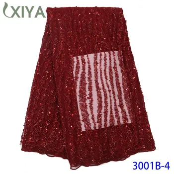 

Luxury Beaded Lace Fabrics Best Quality Handmade Beads Lace Fabric African French Tulle Mesh Lace Fabric for Wedding APW3001B