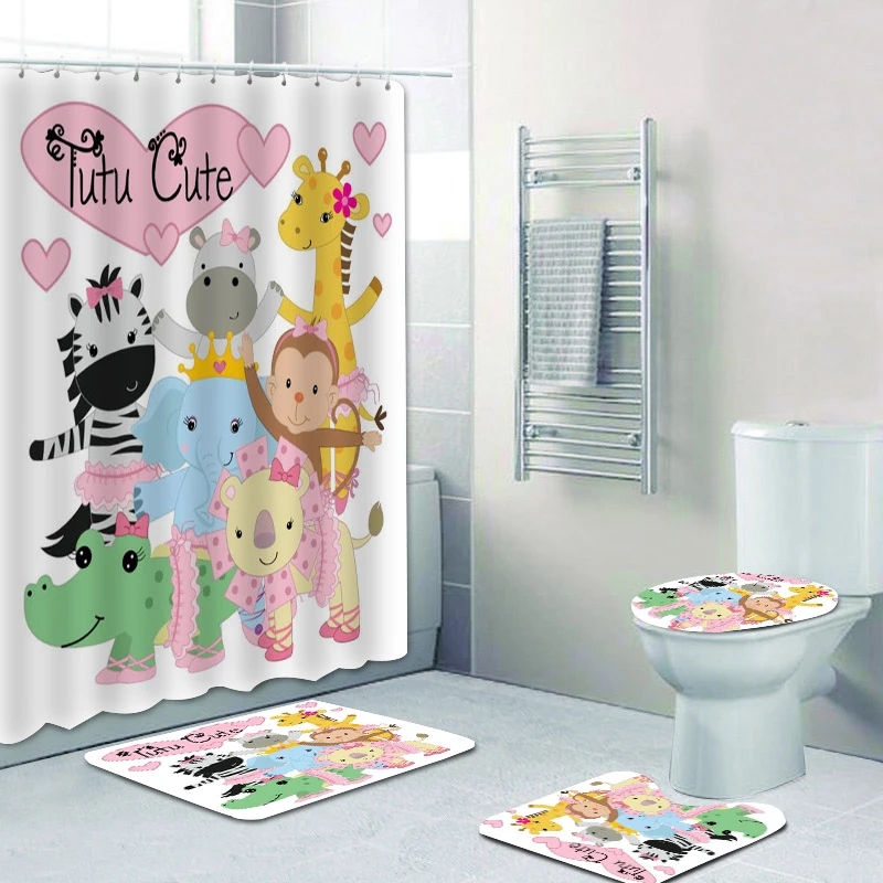 Giraffe Zoo Shower Curtain Bathroom Waterproof Home Decor 150x180 Cm 期間