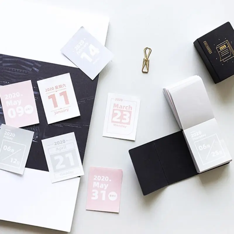 

2020 Year Mini Desktop Calendar Sticker Daily DIY Work Office Learning Schedule