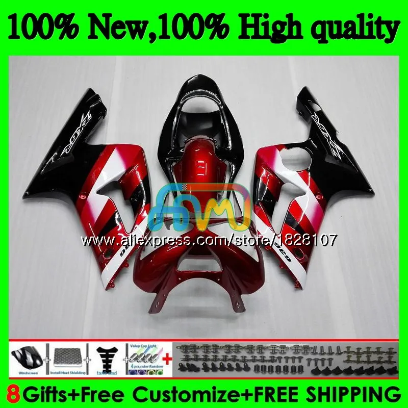 Корпус для KAWASAKI 600CC ZX600 ZX636 12BS. 8 Cool темно-красный ZX 636 6 R ZX 6R 03 04 ZX-636 ZX-600 ZX-6R ZX6R 03 04 2003 2004 Обтекатель