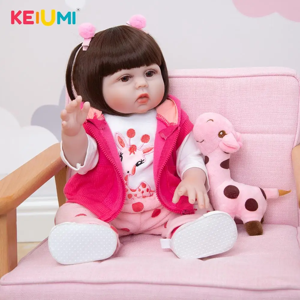 Полностью силиконовые куклы KEIUMI ручной работы 19 дюймов для новорожденных