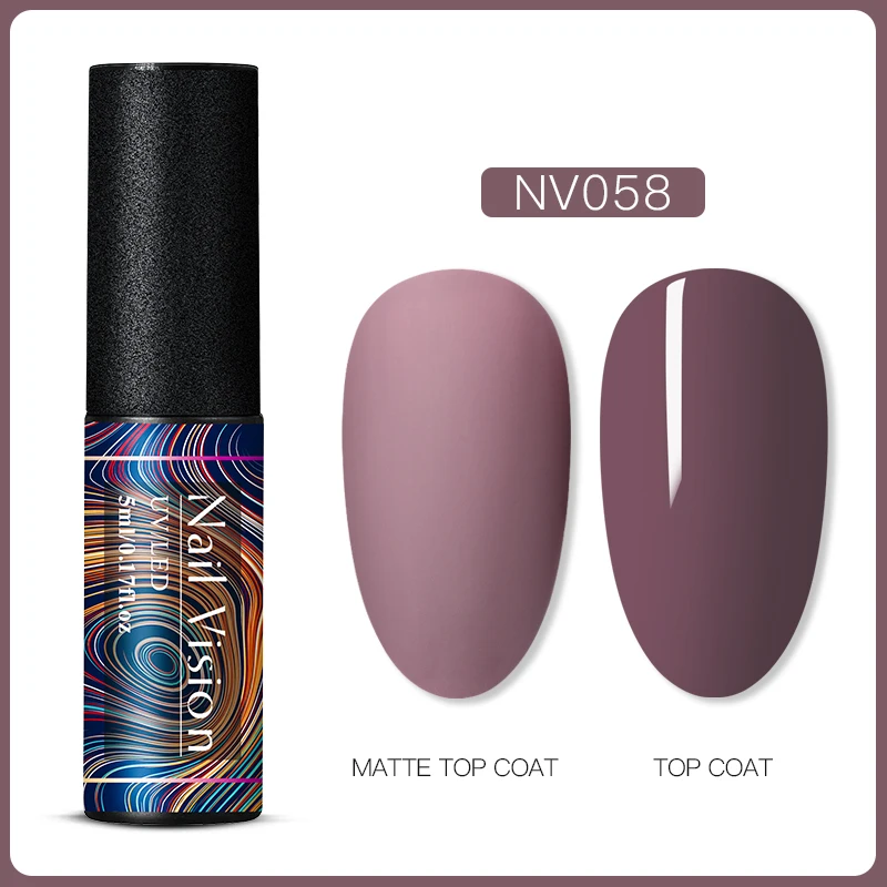 Nail Vision 60 цветов Матовый УФ-гель для ногтей 5 мл чистый цвет матовое верхнее покрытие Впитывающее полуперманентный Гель-лак для ногтей - Цвет: S06653