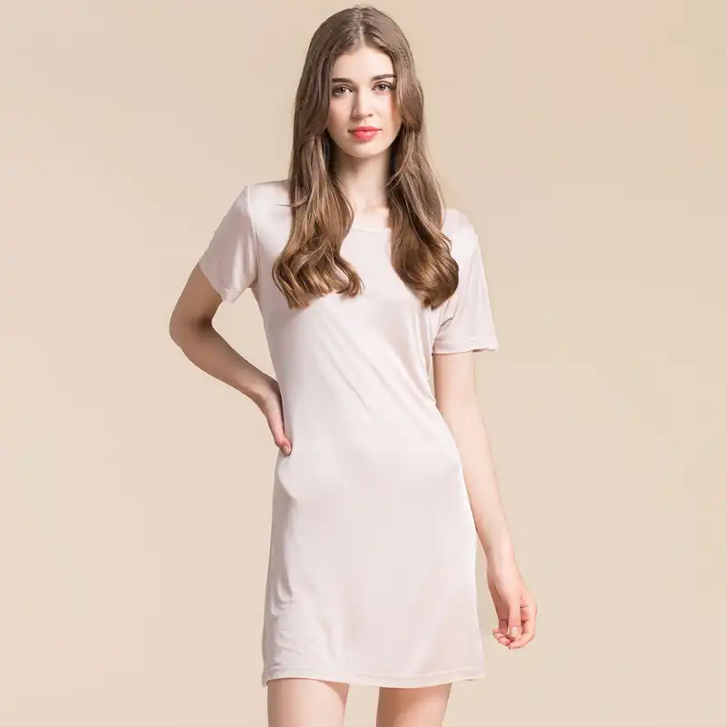 white slip dress short