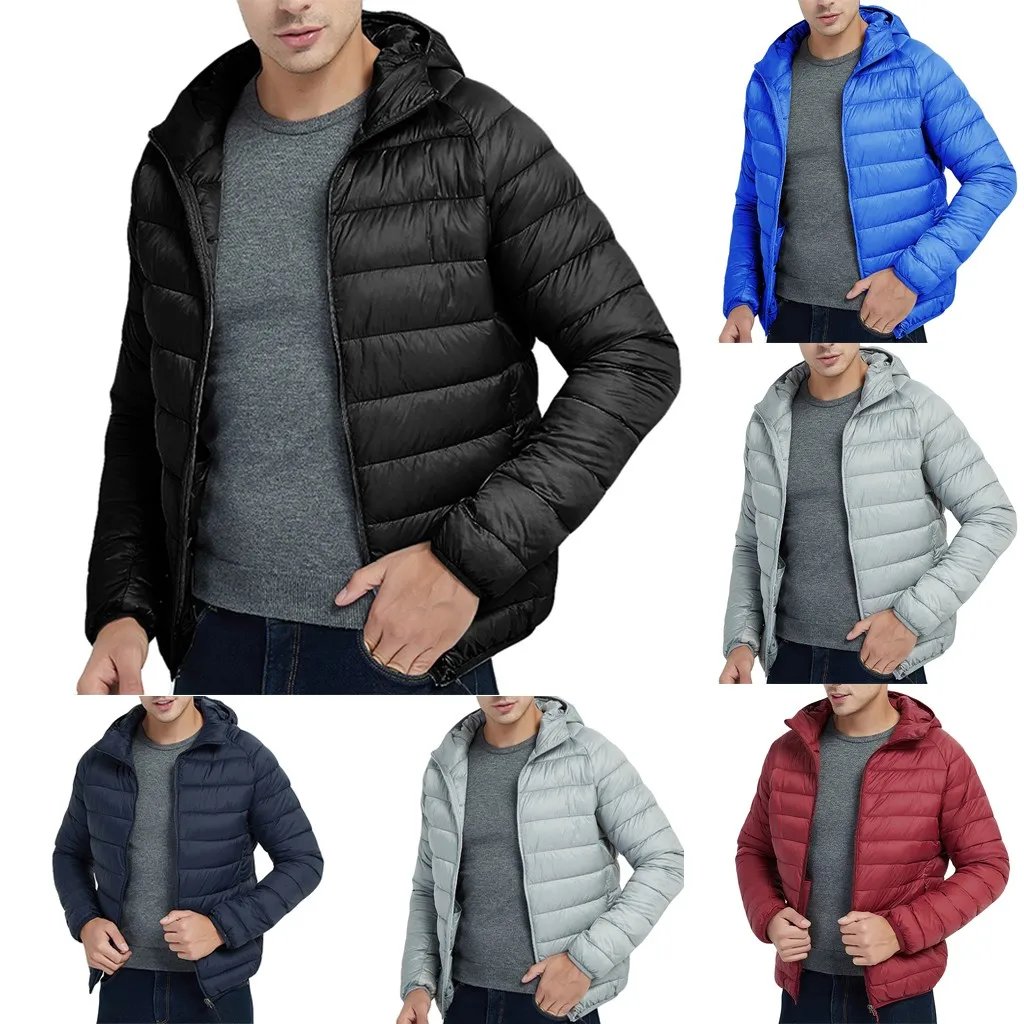 JAYCOSIN куртка для мужчин осень зима стиль светильник вес пальто Верхняя одежда Пальто Хлопок Теплый с капюшоном Мужские куртки пальто Прямая поставка S-2XL
