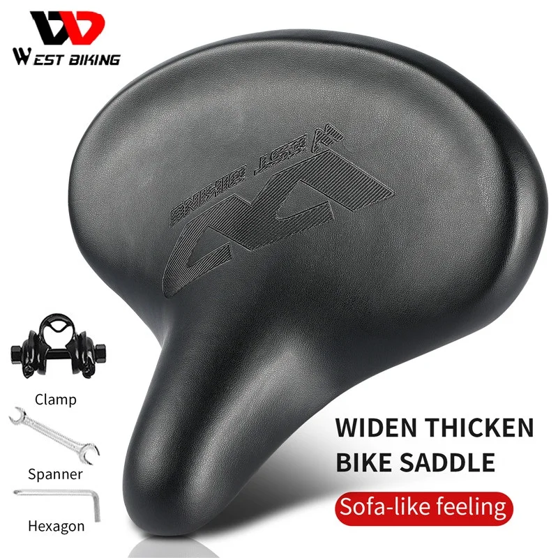 

WEST BIKING Bike Saddle Widen Thicken Shock Absorption Cushion Soft Comfortable Bicycle Seat Ergonomic Design Cycling Saddle