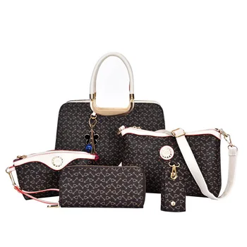 

Fashion European and American style bone pattern mother and child five piece set upgrade one shoulder handbag