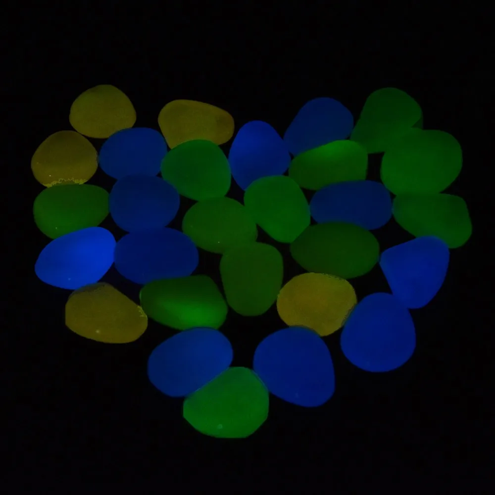 100pcs/bag Gravel For Your Garden Yard Glow in the Dark Pebbles Stones for Walkway Wedding party Luminous Ornaments