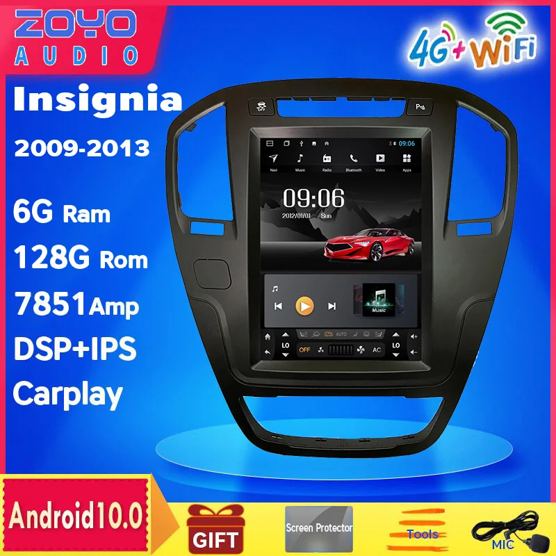 Автомобильный мультимедийный плеер 6G 128G Android 10 4 &quotGPS для Opel Insignia 2009-2013 Carplay Radio stereo