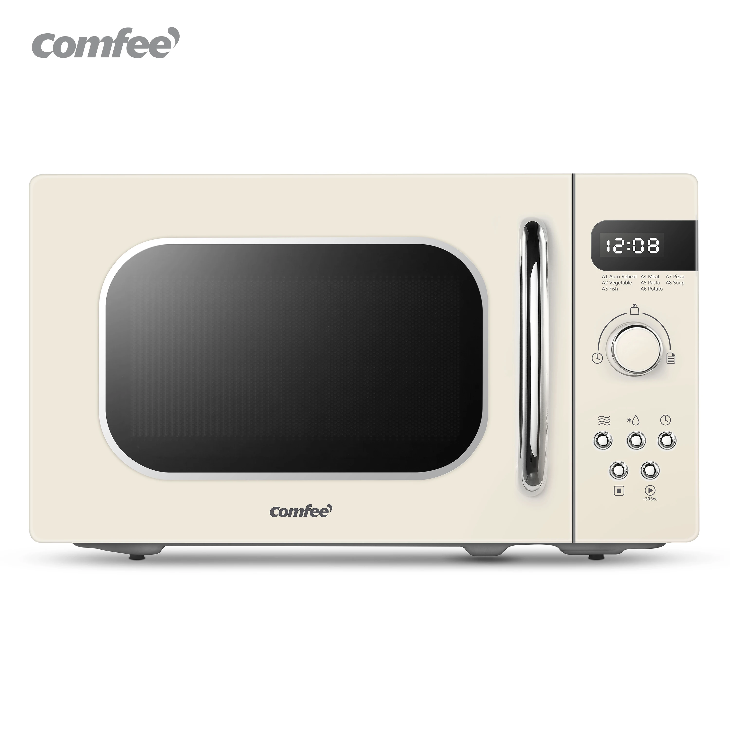 white 800 watt microwave