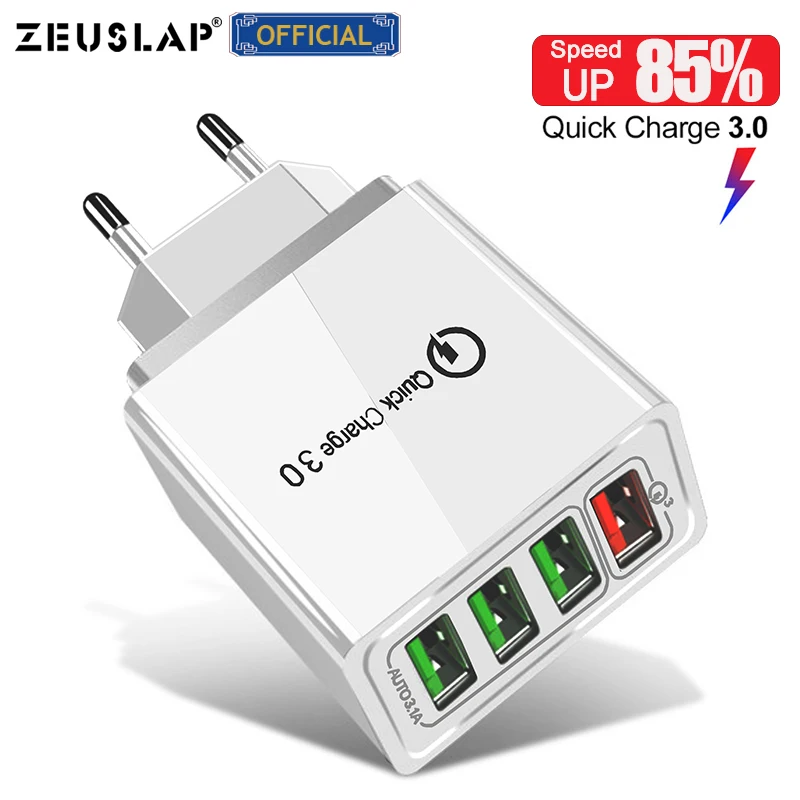 Купить Зарядное устройство ZEUSLAP с 4 USB-портами зарядное USB-разъемом для | Зарядки для телефонов (4000942940583)