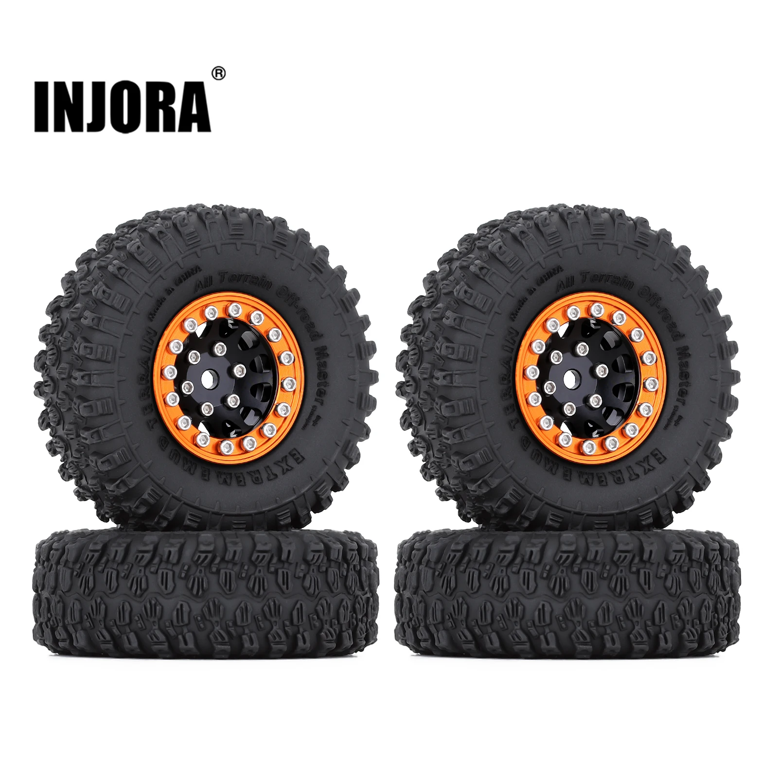 

INJORA 4 шт. 54*18 мм CNC 1,0 "Beadlock колеса диски шины Набор для 1/24 RC Гусеничный автомобиль осевой SCX24 AXI90081 AXI00001 (W1049-T1003)