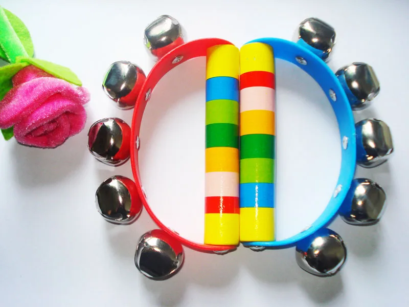 Environmentally Friendly Ink Children'S Educational Instrument Rattle Early Education Instrument Semicircle Hand Bell Hand Color