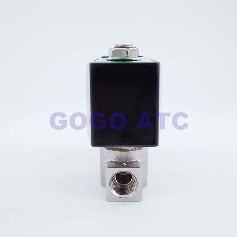 GOGO GSPU-03T 20 бар PTFE уплотнения 2 способ воды Соленоидный клапан 1/" BSP 220 в 12 В 24 в отверстие 3 мм N.C нержавеющая сталь 304 клапан