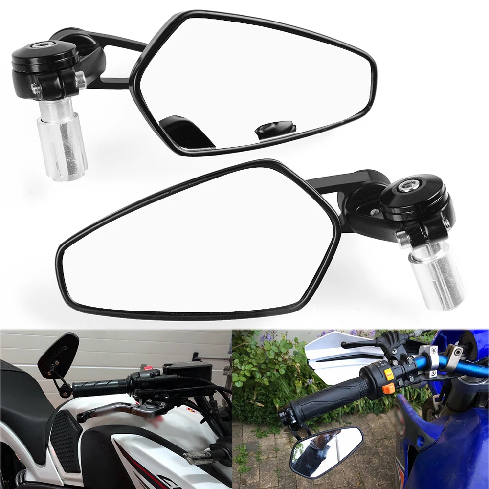 7/8" Motorcycle Handle Bar End Side Mirrors For Honda Yamaha Suzuki Street Bike 7/8" Motorcycle Handle Bar End Side Mirrors For Honda Yamaha Suzuki Street Bike