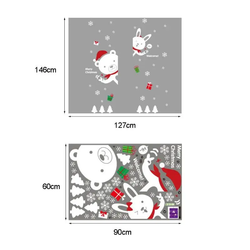 DIY Merry Christmas Wall Sticker Showcase Home Window Glass Sticker Santa Claus Christmas Tree Wall Stickers Natal Navided - Цвет: D