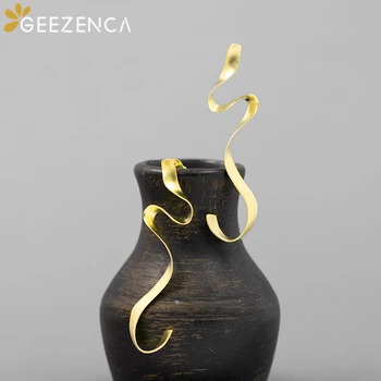 

Original Design 925 Sterling Silver Swaying Ribbon Stud Earrings Chinese Style Geometric Trendy Fine Jewelry Women Earring 2020