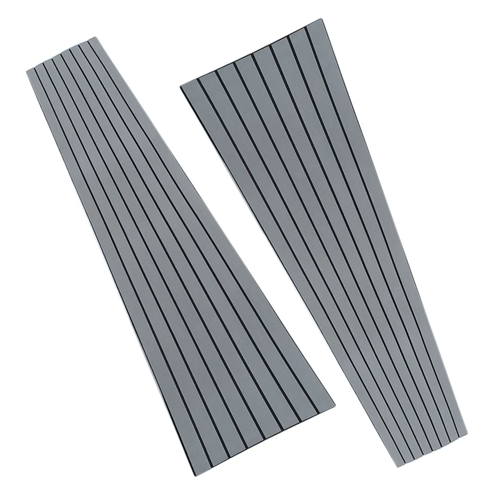 2x Self Adhesive EVA Boat Marine Flooring Imitation Teak Decking Sheet Pad 450x2400x6mm Foam Swimming Pool Floor Mat Light Gray