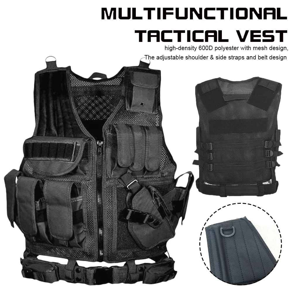 Tactical Vest Adjustable Multipocket Military Combat Durable Vests