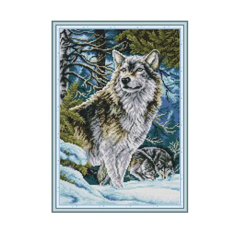 Набор для вышивки крестом Leader Wolf крестиком 11CT 14CT с принтом на холсте рукоделия