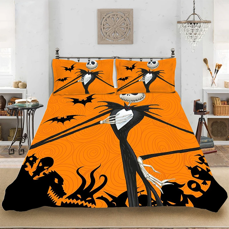 

Bedding set Bedclothes Include Duvet Cover Pillowcase Print Home Textile Bed Linens Halloween Fashion Winter Soft King-Full Size