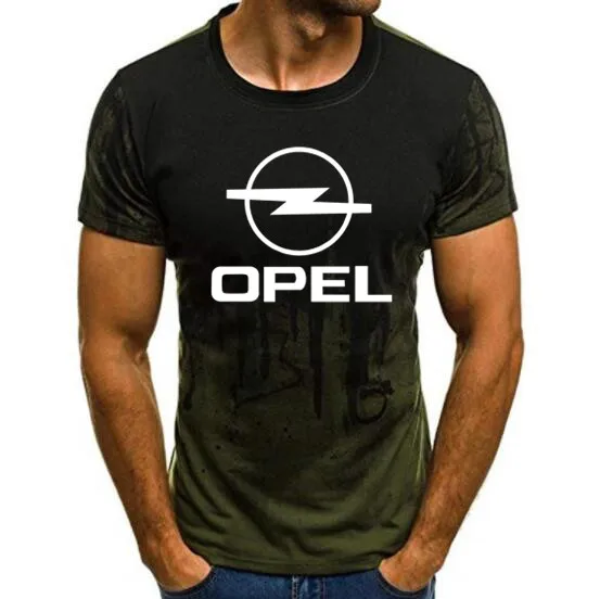 Opel новая стильная футболка s мужская летняя модная футболка Opel Повседневная футболка с коротким рукавом и круглым вырезом камуфляжная футболка с коротким рукавом - Цвет: green