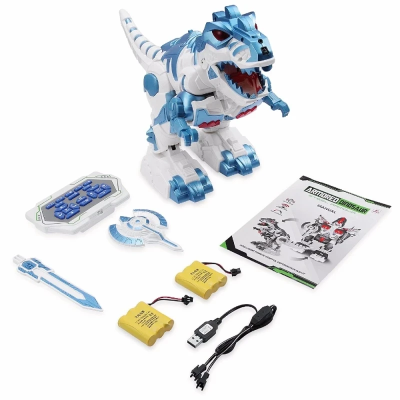RC Deformation Dinosaur One-Key Deformation Robot Light Music Children's Electric Educational Dinosaurs Toy  English Version 6