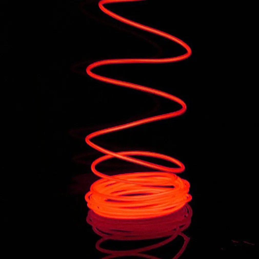 1pc 3M Flexible EL Wire Tube Rope Battery Powered Flexible Neon Light Car Party Wedding Decoration With Controller 1pc 3M Flexible EL Wire Tube Rope Battery Powered Flexible Neon Light Car Party Wedding Decoration With Controller