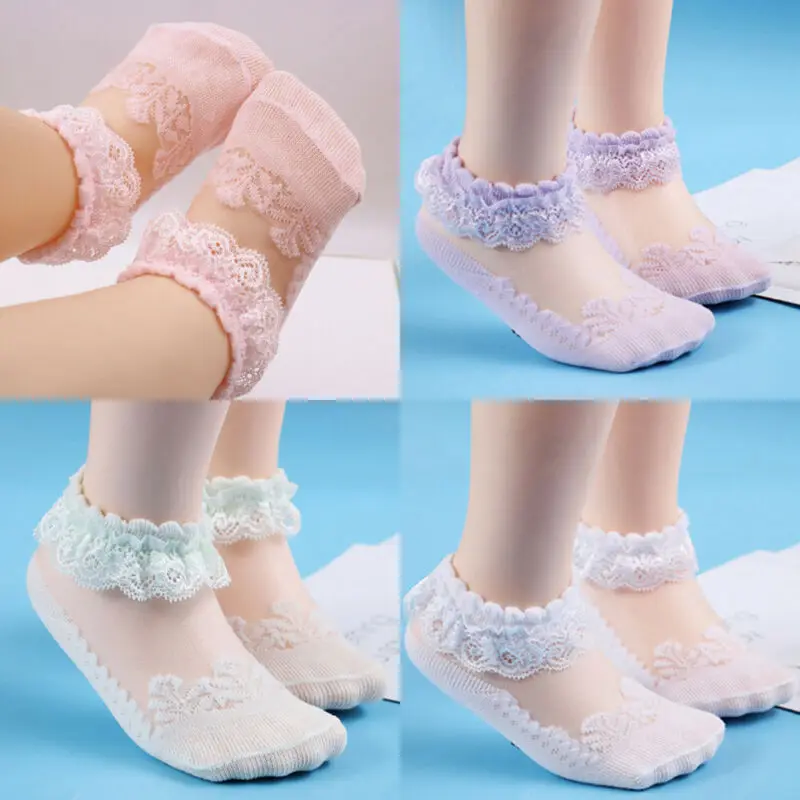 Children Socks Infant Kids Girls Socks Cute Baby Girls Breathable Soft Cotton Children Lace Solid Wear Toddler 0-6T kids socks