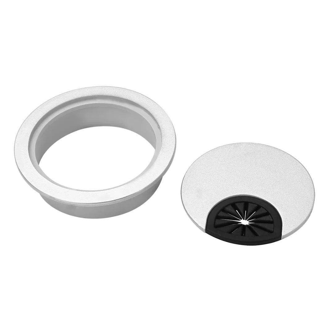 

1pc Silver 60mm Table Cable Wire Outlet Port Round Computer PC Desk Grommet Cable Hole Cover Line Holder Wiring Accessories