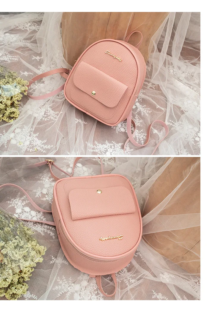 Mini Backpack Women PU Leather Shoulder Bag For Teenage Girls Kids Multi-Function Small Bagpack Female Ladies School Backpack