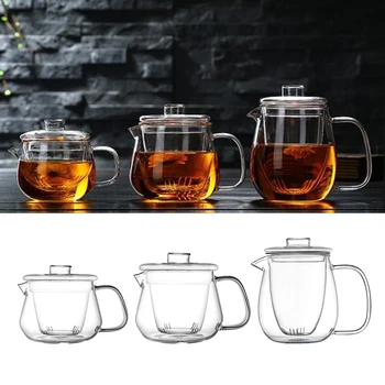 

Clear Glass Teapot Kettle Tea Pot with Removable Infuser Dishwasher Safe