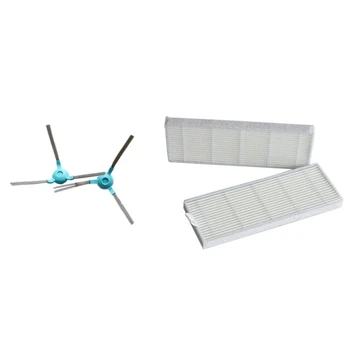 

4Pcs Filters Replace & 10pcs Side Brushes for Conga 1390 1290 ing Accessories Vacuum Cleaner Parts