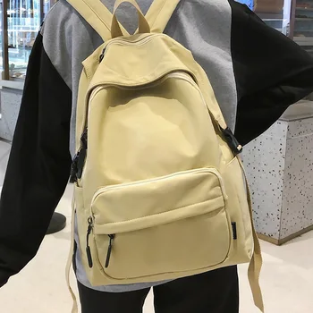 

HOCODO Anti Theft Backpack Laptop Women Packbag Solid Color Female Backpack Casual Nylon Lager Capacity Schoolbag For Teenages