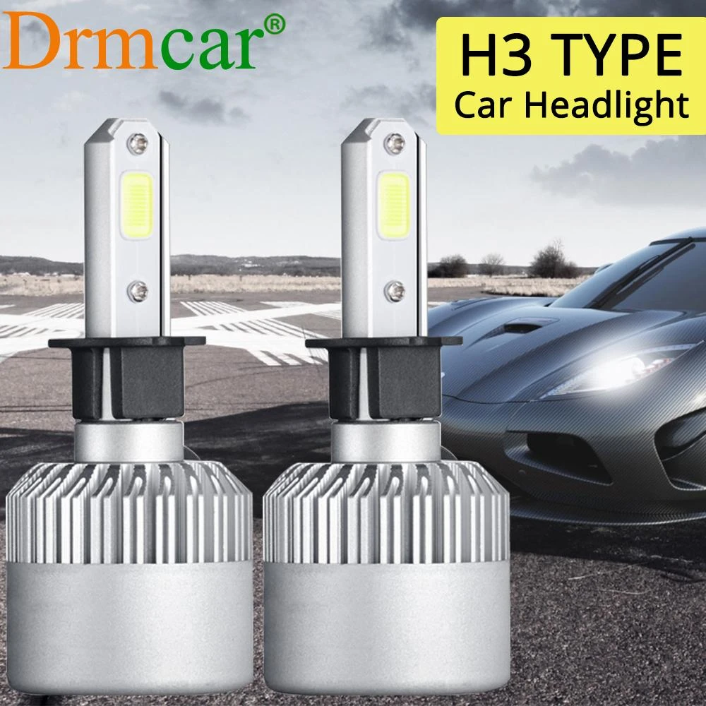 

2X H3 Type Car Bulb Super Bright Light Auto Waterproof Super Bright Light Driving Light 6500K Night Driving Light White LED lamp