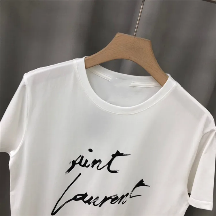 Women Summer T-shirt 100% Cotton High Quality Casual Loose Plus Size O-Neck Top Brand Female SL Letter Print Solid Lovers Tees