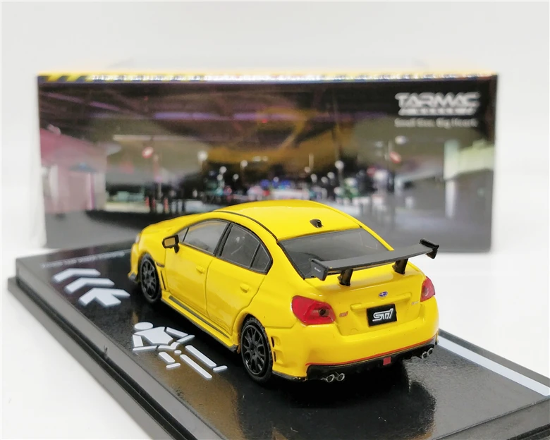 Tarmac работает 1: 64 Subaru Impreza WRX STI S207 NBR пакет желтый литой модельный автомобиль