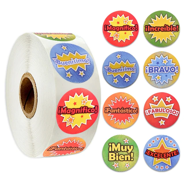 New 500pcs/Roll Super Hero Reward Designs Stickers Encouragement Scrapbooking Paper Seal Students Kids Stationery 2.5cm Sticker 500pcs Colour 4