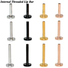 5 шт./лот 361L хирургическая сталь губная серьга с внутренней резьбой вал губы Бар Ухо траг Замена плоский бар 16 г пирсинг тела ювелирные изделия
