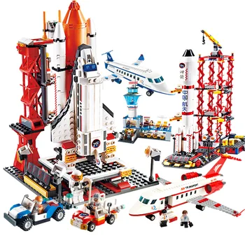 

HOT Compatible Lepining City Airport Aviation VIP Aircraft Space Shuttle Building Blocks Sets Bricks Model Kids Toys Creator