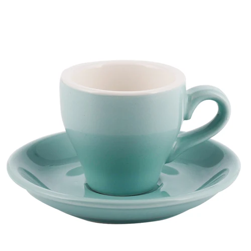 Кофейная чашка-концентрат, набор итальянских эспрессо, маленькая Цветная Керамическая чашка с тарелкой, ложкой, 100 мл - Цвет: A7