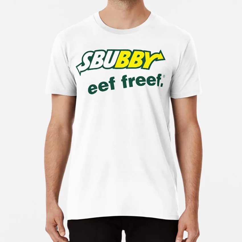 Sbubby-Eef Freef футболка sbubby eat fresh eef freef eat fresh sub way logo mockup - Цвет: Белый