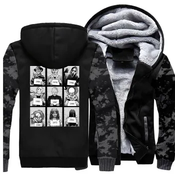 

Jason Voorhees Freitag der 13th Maske Jackets Men Freddy Horror Kult Camouflage Hoodies Sweatshirt Winter Thick Coat Streetwear