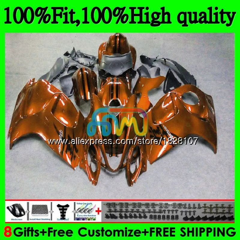 Инъекции для SUZUKI Hayabusa GSXR 1300 GSXR1300 08 13, 14, 15 лет, темно orange 16 57BS. 111 GSX-R1300 2008 2013 обтекатель